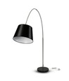 Svart LED golvlampa med marmorfot - E27 sockel, max 60W, 192cm hög, modern design