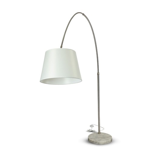 E27 golvlampa med marmorfot, 192cm - Elfenben, metall, max 60W, utan ljuskälla