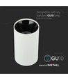 Vt-882 lampa gu10 - rund, vit+svart