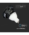 GU10 infälld spot - Svart, rund, aluminium, hål: Ø7,5 cm, mått: Ø8,3 cm, IP20