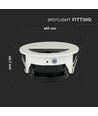 GU10 halvrund armatur - Vit/svart, aluminium, IP20 inomhus, utan ljuskälla