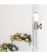 E27 vägglampa i rostfritt stål - IP44 utomhus, silver/vit, utan ljuskälla