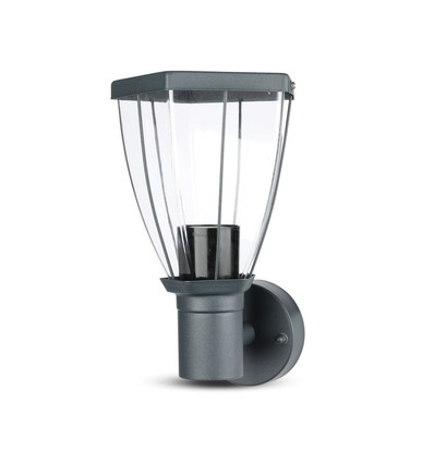 E27 utomhus vägglampa - Uppåtriktad, IP44, rostfritt stål, mörkgrå, utan ljuskälla