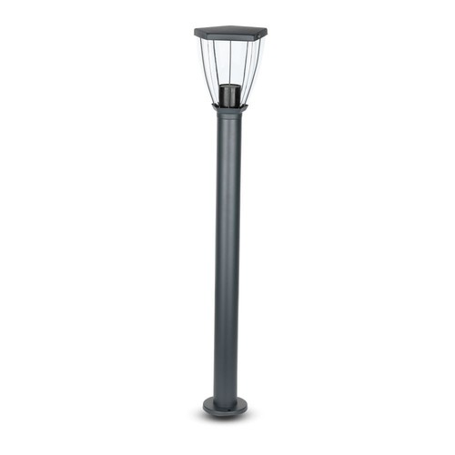 E27 trädgårdslampa i rostfritt stål - 80cm, svart/grå, IP44 utomhus, utan ljuskälla