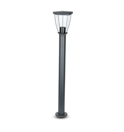 E27 trädgårdslampa i rostfritt stål - 80cm, svart/grå, IP44 utomhus, utan ljuskälla