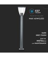 E27 trädgårdslampa i rostfritt stål - 80cm, svart/grå, IP44 utomhus, utan ljuskälla
