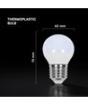 E27 3,7W LED klotlampa - G45, 320lm, ersätter 25W, 180° ljusspridning
