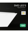 60x60 bakgrundsbelyst LED-panel, 40W - 120 lm/W, slim, 18mm hög, vit kant,