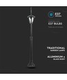 141cm trädgårdslampa med 2 huvuden - Svart, aluminium, IP44 utomhus, 2x E27 sockel, utan ljuskälla