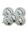 5 st. GU10 sockel i keramik - Inkl. 15cm silikonkabel, 2A
