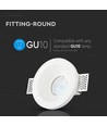 GU10 downlight för gipsplatta infällnad - Vit, rund, hål: Ø103 mm, mått: Ø100 mm, exkl. ljuskälla och sockel
