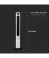 55W LED tornfläkt, 116cm - Inkl. fjärrkontroll, temperaturdisplay, 3 hastigheter, vit/svart