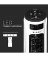 55W LED tornfläkt, 116cm - Inkl. fjärrkontroll, temperaturdisplay, 3 hastigheter, vit/svart