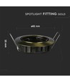 GU10 infälld spotlight - Rund, guld, zink, hål: Ø7,5 cm, mått: Ø8,2 cm, IP20 inomhus, utan ljuskälla