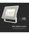 10W LED strålkastare - IP65, vit, 3000K, 110 grader, utomhus