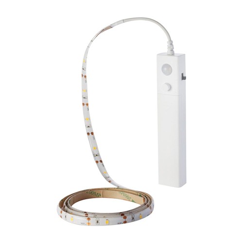 1m 2,4W LED strip med batteribox och sensor - 6V, IP65, 4000K, PIR sensor, inkl. 3M tape