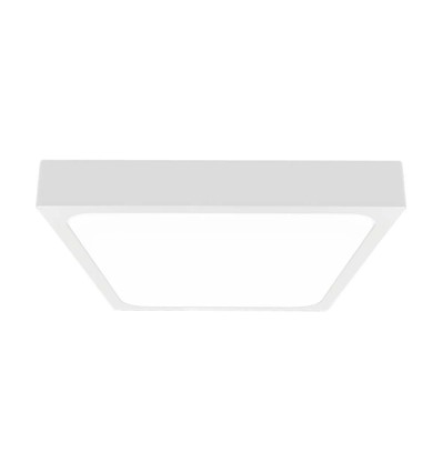 24W LED sensorlampa, kvadratisk - IP44, 30x30cm, vit kant, 4000K, inbyggd mikrovågssensor