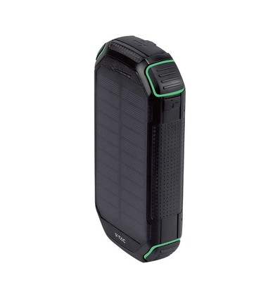 30.000mAh Solar Powerbank med trådlös laddning, 20W - Svart, 111Wh, aluminium, USB-C PD, solcellspanel