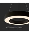 60cm 50W dimbar LED pendel - 122lm/W, 6100lm, svart ring, 4000K, TRIAC dimbar