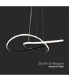 20W Ø50cm cirkulär LED pendel - 130lm/W, svart, 3000K, modern design