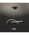 20W Ø50cm cirkulär LED pendel - 130lm/W, svart, 3000K, modern design