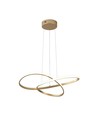 20W LED pendel, guld - Ø50cm, 130lm/W, 3000K, modern cirkulär design