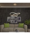 20W LED pendel, guld - Ø50cm, 130lm/W, 3000K, modern cirkulär design