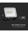30W LED strålkastare, Samsung LED chip - IP65, svart, 3000K, PRO-Series, utomhus