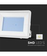 200W LED strålkastare med Samsung chip - 100lm/W, IP65, vit kropp, vitt glas, 6500K