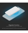 10000mAh magnetisk trådlös powerbank, 20W - MagSafe, PD snabbladdning, LED indikator, vit