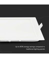 6W Fyrkantig LED infälld panel - 490lm, 6400K, Hål: 11x11 cm, Mått: 12x12 cm, flicker free