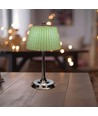 1,5W LED bordslampa, 3-i-1 - Krom/Ljusgrön, touch dimbar, laddningsbar, USB-C, Ø14x28 cm