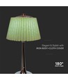 1,5W LED bordslampa, 3-i-1 - Krom/Ljusgrön, touch dimbar, laddningsbar, USB-C, Ø14x28 cm