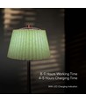 1,5W LED bordslampa, 3-i-1 - Krom/Ljusgrön, touch dimbar, laddningsbar, USB-C, Ø14x28 cm