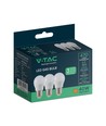 3 st. E27 4,5W LED klotlampor - G45, 4000K, vitt glas, 3-pack