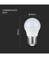 3 st. E27 4,5W LED klotlampor - G45, 4000K, vitt glas, 3-pack