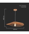E27 designer pendelupphäng med hamparep - 60cm, brun, IP20, utan ljuskälla