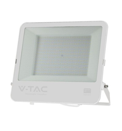 VT-44204 projektör 200W - Samsung-chip, 1m kabel, 6500K vitt, vitt hus, frostat glas, IP65