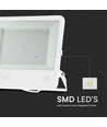 VT-44204 projektör 200W - Samsung-chip, 1m kabel, 6500K vitt, vitt hus, frostat glas, IP65