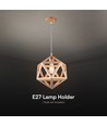 Ø30cm Designer pendelupphäng i trälook - E27 sockel, geometrisk design, max. 60W, utan ljuskälla