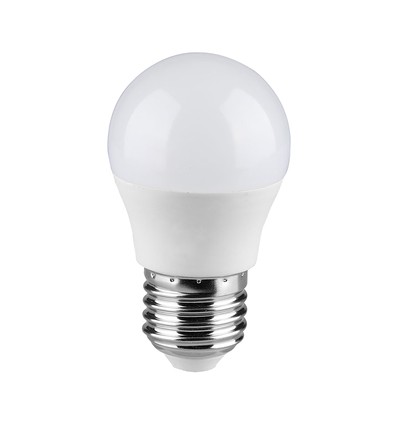 E27 6,5W LED klotlampa - G45, Samsung LED chip, 4000K, 600lm, vit plast