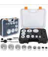 Set med 15 st. hålsågar - Ø19-64mm, Bi-metall hålsåg