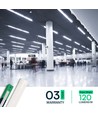 6x V-Tac 40W slim LED armatur - 120 cm, 3 års producentgaranti, 230V