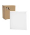6x LED-paneler 60x60 i ram - Höjd:28mm, 40W, för direktmontering