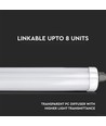 12 st. V-Tac vattentät 36W komplett LED-armatur - 120 cm, 120lm/W, överkopplingsbar, IP65, 230V