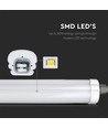 12 st. V-Tac vattentät 36W komplett LED-armatur - 120 cm, 120lm/W, överkopplingsbar, IP65, 230V