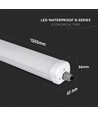 12 st. V-Tac vattentät 48W komplett LED-armatur - 150 cm, 120lm/W, IP65, vidarekopplad 230V