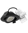 10x 7W lågprofil downlight RA96 - DimToWarm+CCT, Hål: Ø6,8 cm, svart kant, dimbar