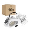 10x LEDlife DimToWarm+CCT RA96, vit infälld spotlight - Hål: Ø6,8 cm, Mått: Ø8,3 cm, 7W, vit kant, dimbar, 230V