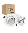 10x 7W Lågprofil downlight RA96 - Direkt i isolering, dimbar, Hål: Ø6,8 cm, Mått: Ø9,3 cm